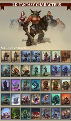2D Fantasy Characters, Game Assets | GraphicRiver