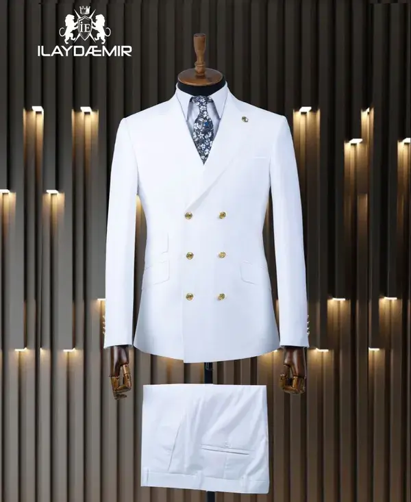Beyaz Takım elbise, kruvaze takım elbise, suit style