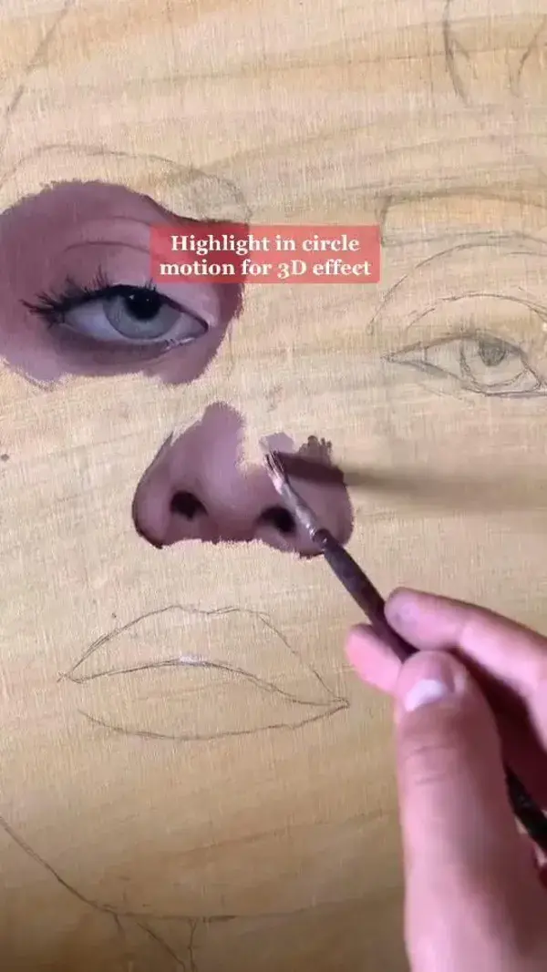 How to paint a nose using oil paint. Easy art tutorial, follow step by step painting demonstration | Diy canvas art, Diy art painting, Art drawings