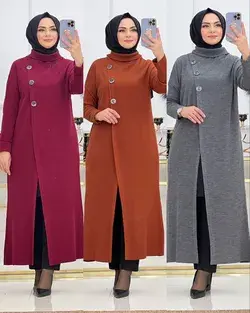 Tesettür giyim ikili takım etek tunik kombinleri büyük beden mevcuttur #hijabfashion