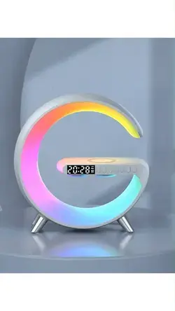 Multifunctional Wireless Charger Alarm Clock Speaker APP Control RGB Night Light Charging Station