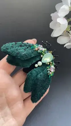 Handmade bug brooch | Beaded jewelry