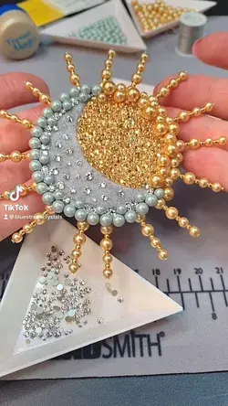 Handmade Sun and Moon Brooch