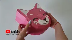 Gift box Cat Low Poly Papercraft SVG PDF template