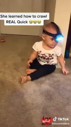 Mom's Genius Headlamp Hack to Teach Baby to Crawl