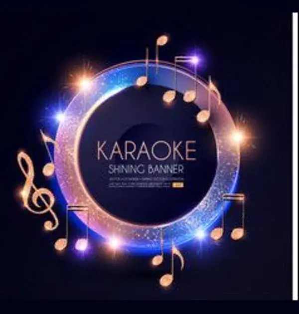 Music event shining banner with golden notes Vector Image