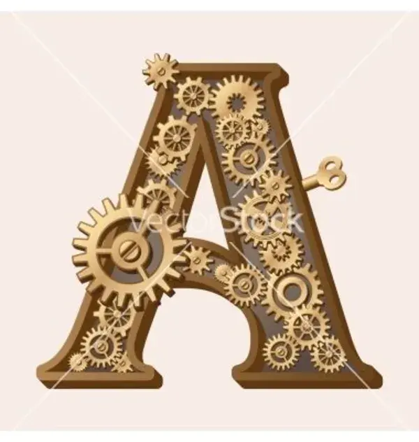 Mechanical alphabet Royalty Free Vector Image - VectorStock
