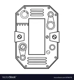 Mechanical number 0 engraving Royalty Free Vector Image