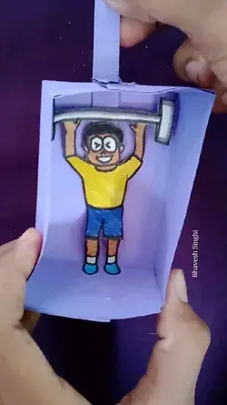 Nobita Weight-Lifting Paper Craft | Paper crafts, Fun easy crafts, Preschool crafts