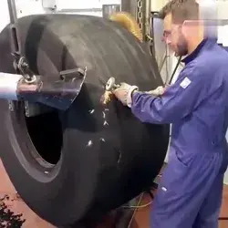 Restoring a huge worn-out tire