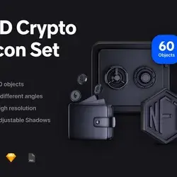 3D Crypto Icon Set High quality 3D icon set for crypto and finance products