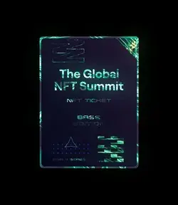 NFT Ticket Design - BASE EDITION [VARIANT 2 - dark] by Ben Kokolas for The Global NFT Summit