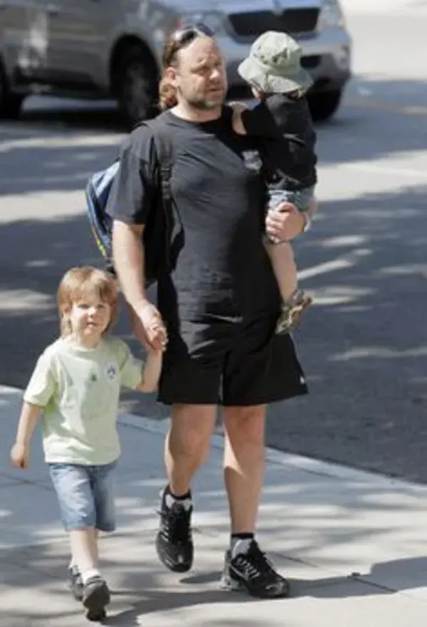 Russell Crowe With His Sons