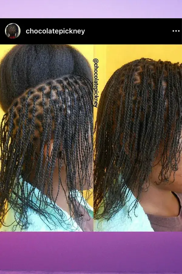 Twist on natural hair