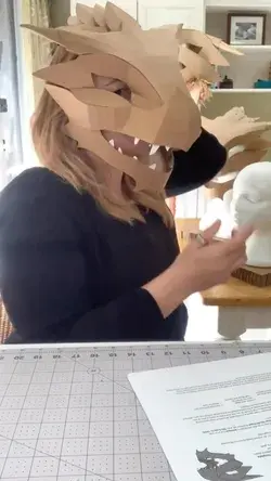 DIY Cardboard Dragon mask