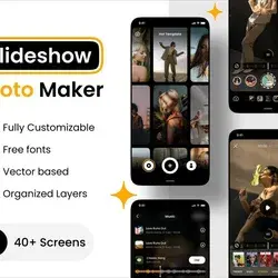 Photo Slideshow Maker app UI Kit The Photo Slideshow Maker app UI Kit , 40+ Screens , Av