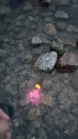 Searching for UV sodalite in a creek ⛏️