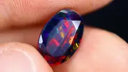 1.64Cts Natural Ethiopian Faceted Smoked Welo Opal / Bf6879