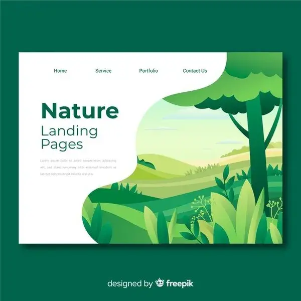 Nature landing page template | Free Vector 