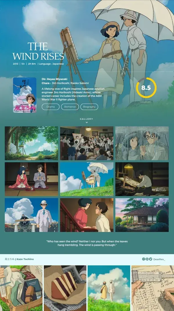 The Wind Rises / Kaze Tachinu (2013)