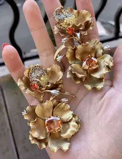 Golden Magnolia Earrings | Anabela Chan Joaillerie