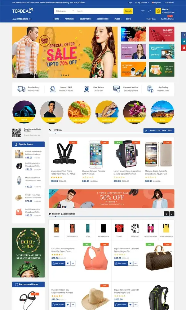 TopDeal - MarketPlace | Multi Vendor Responsive OpenCart 3 &amp; 2.3 Theme with Mobile-Specific Layouts by magentech