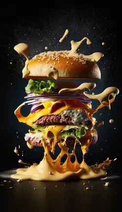 Cheeseburger, professional food photography - Mobile Wallpaper