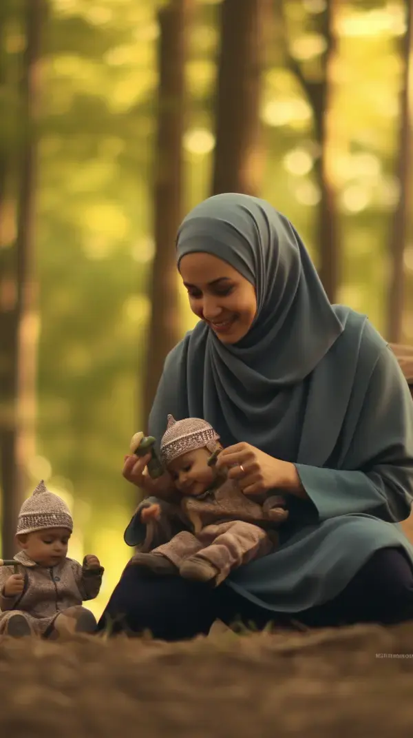 woman with kids, harmony, peace, nature