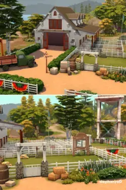 Horse Ranch The Sims 4 No CC Build