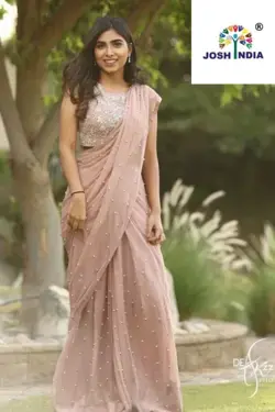 Modern Classic peachpuff hot saree for parties