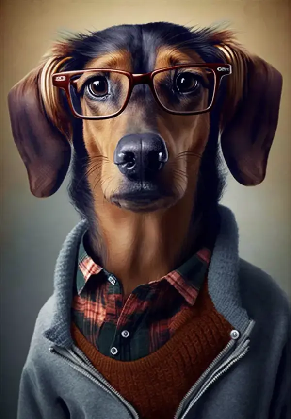 Personalized hipster dog portraits on canvas, print, or digital format!