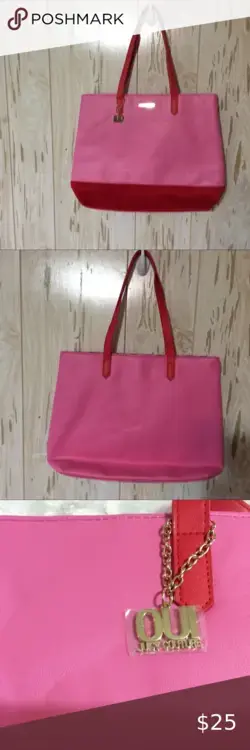 Juicy Couture Just Say Oui Pink and Red Tote Bag