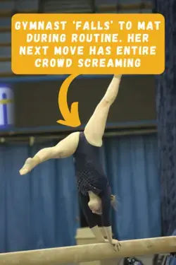 Gymnast ‘Falls’ To Mat During Routine. Her Next Move Has Entire Crowd Screaming | Viral Stuff