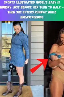 Sports Illustrated model’s baby is hungry just before her turn to walk – then she enters runway whil