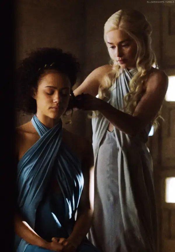 Nathalie Emmanuel and Emilia Clarke