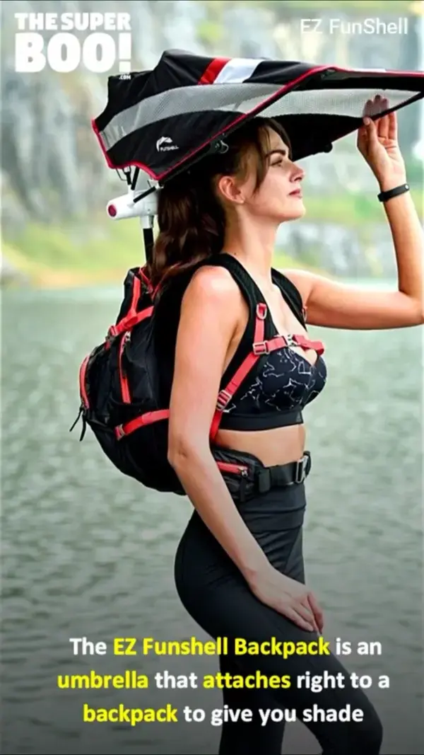 This Backpack Has a Retractable Umbrella For Sun and Rain Protection While