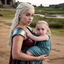 DAENERYS TARGARYEN AND HER BABY - GAME OF THRONES, INTELIGÊNCIA ARTIFICIAL