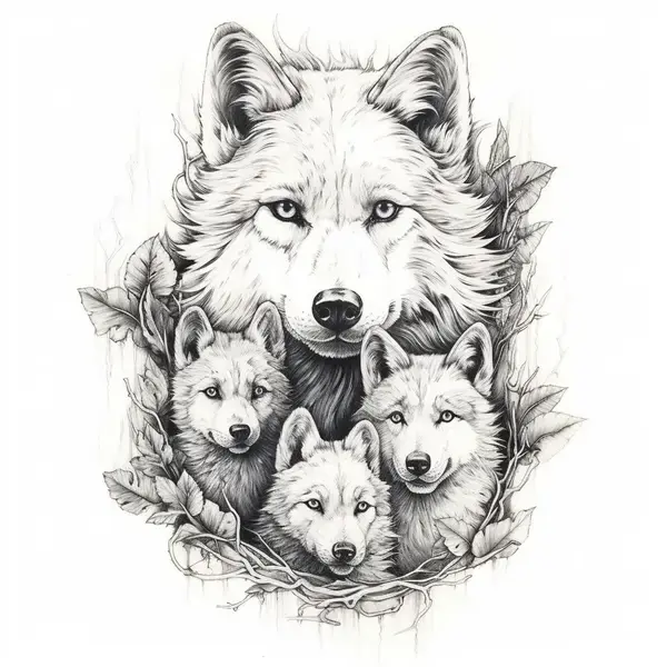 Wolf tattoo design by Brian Neely