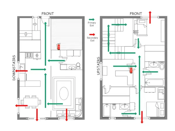 Fire Escape Plan | EdrawMax Free Editbale Printable