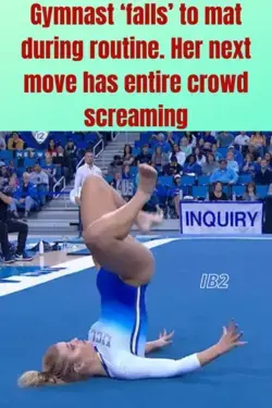 Gymnast ‘falls’ to mat during routine. Her next move has entire crowd screaming