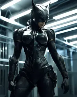 Catwoman as a futuristic Soldier