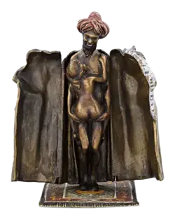 Erotic Bedouin Bronze by Franz Bergmann