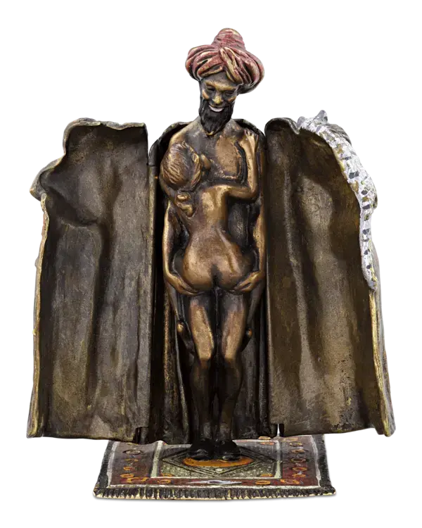 Erotic Bedouin Bronze by Franz Bergmann