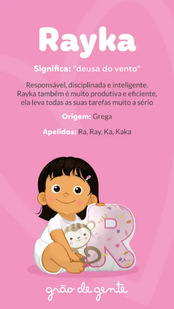 Significado do nome de bebê - Rayka | Nome de menina