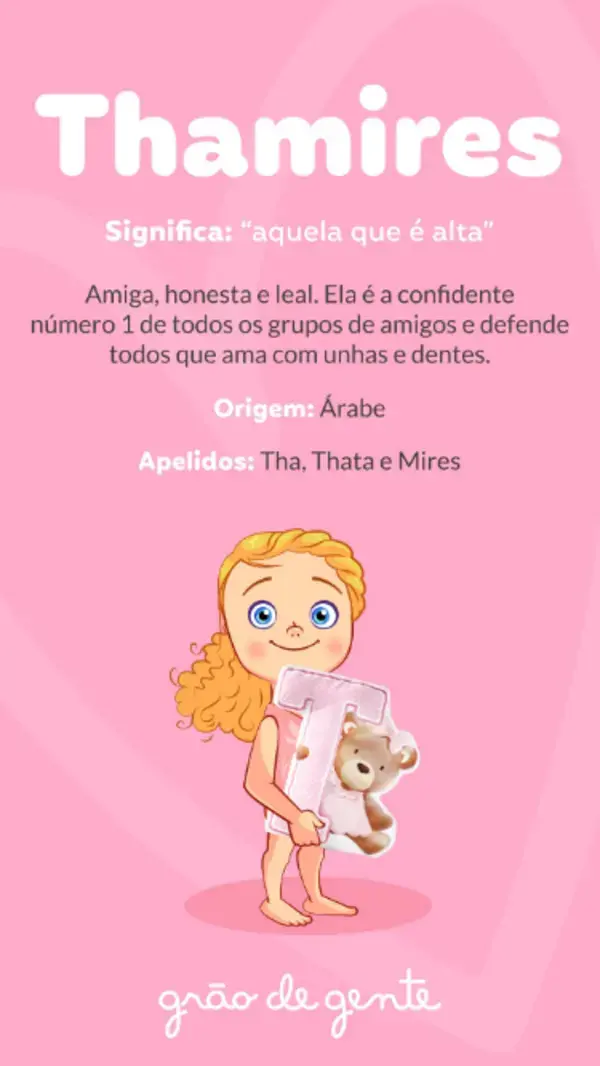 Significado nome de bebê - Thamires | Nome de menina