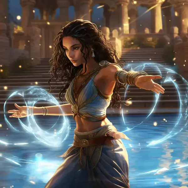 egyptian girl waterbending