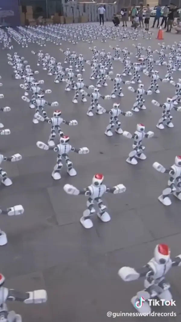 Guinness World Record Most Robots  Dancing