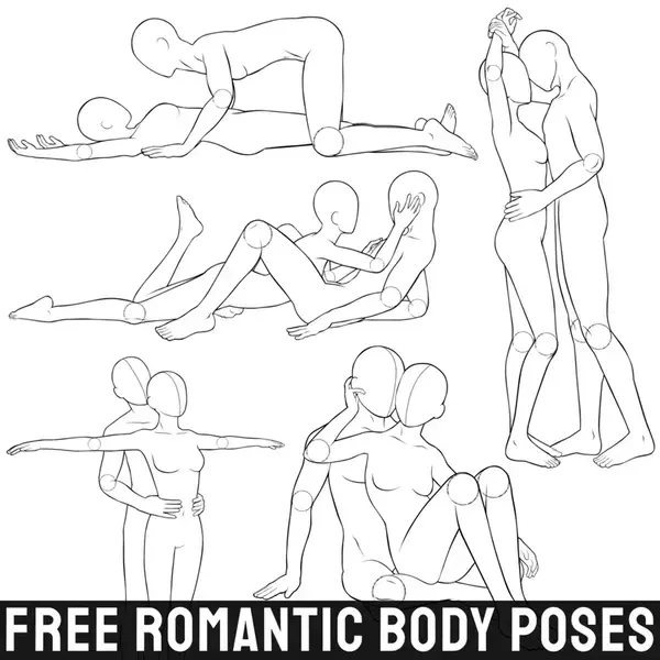 Free Romantic Body Poses for Procreate - LIBRIUM