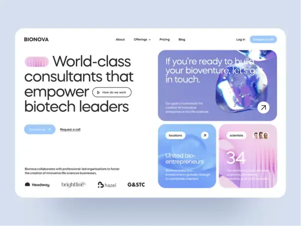 BIONOVA - Medical Consulting Landing Page by Awsmd on Dribbble