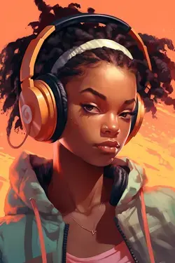 African american girl, Hip Hop Rock Music Style